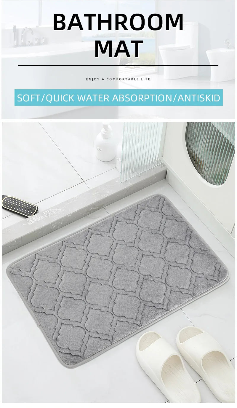 Striped Bath Mat,absorbent Quick-drying Kitchen Carpet,anti-skid Ultra-soft into the Carpet,ideal Bathroom Products for Bedroom.