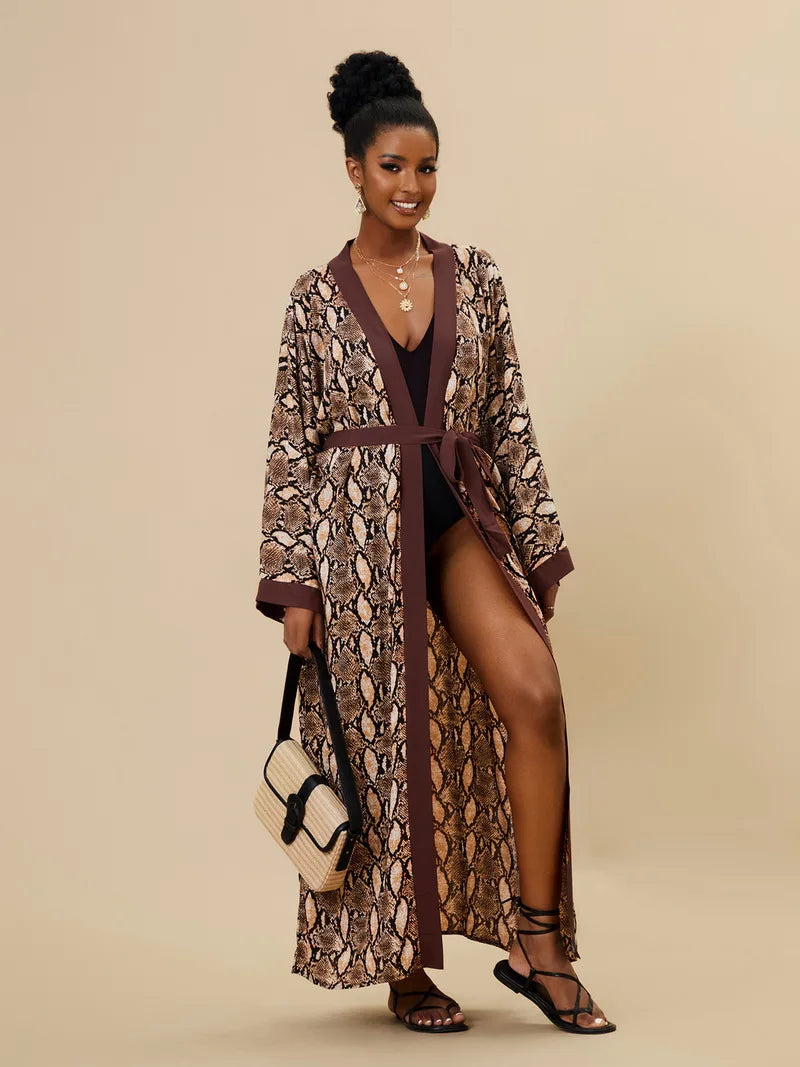 Para Praia Kimono Beach Robe Swimsuit Cover Ups Beachwear Long Flared Sleeve Dress Sarong Women Loose Cardigan Bikini Covers