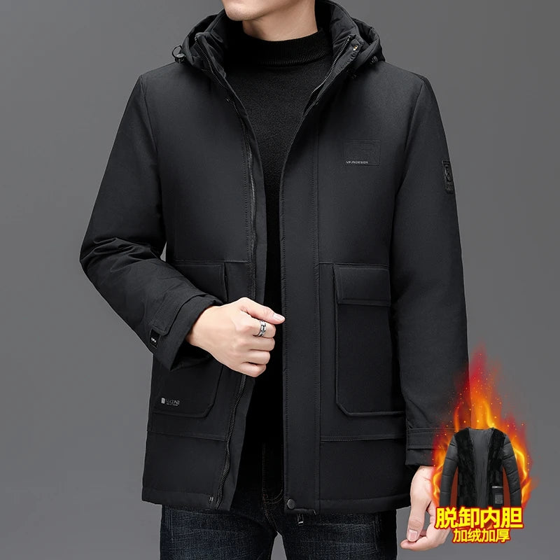 Men's Clothing Top Quality Brand Hooded Casual Fashion Long Thicken Outwear Parkas Jackets Winter Windbreaker Coats New Parkas