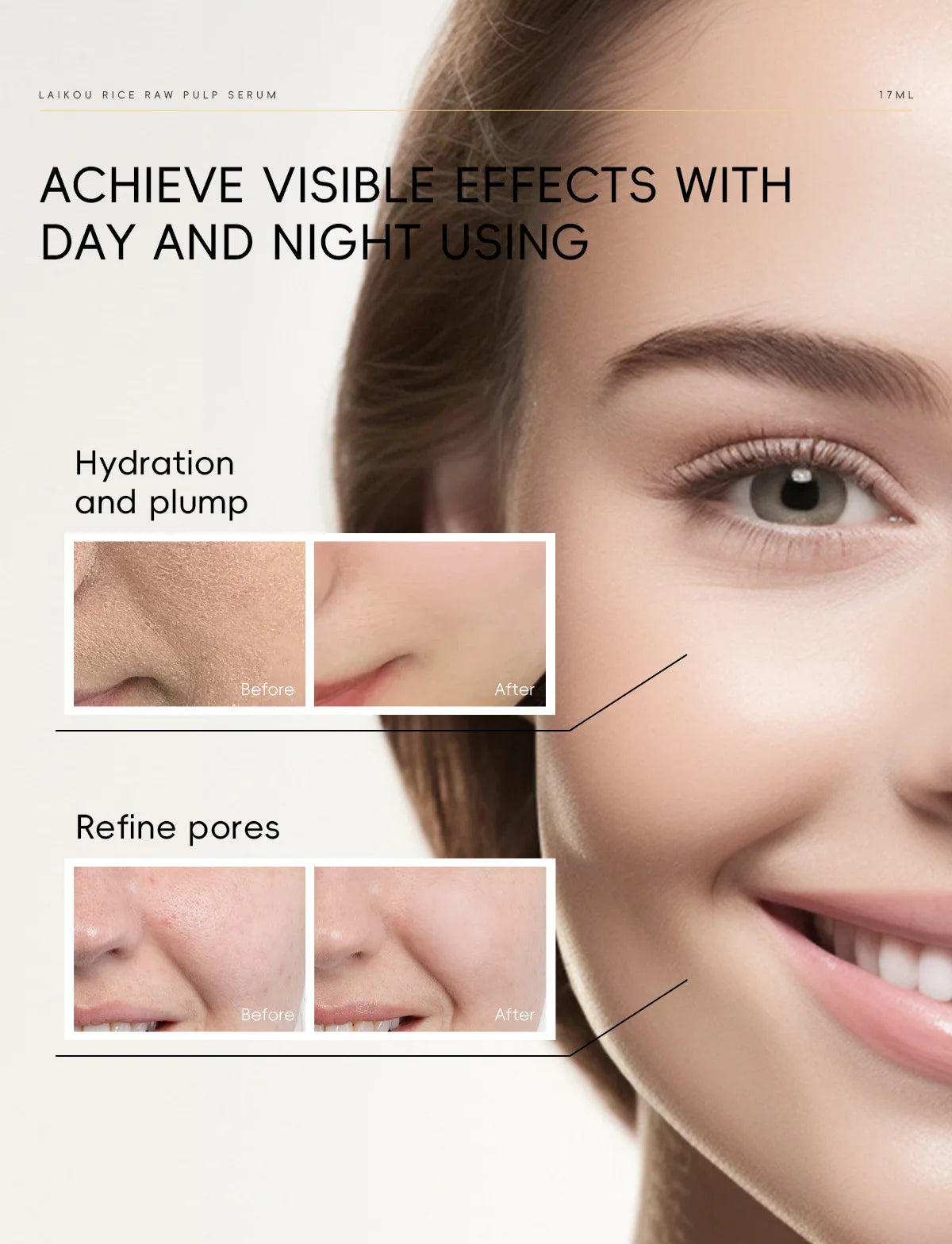 Rice Pore Shrinking Facial Serum Repairing Tightening Products Whitening Moisturizing Oil Control Skin Care Korean Cosmetics