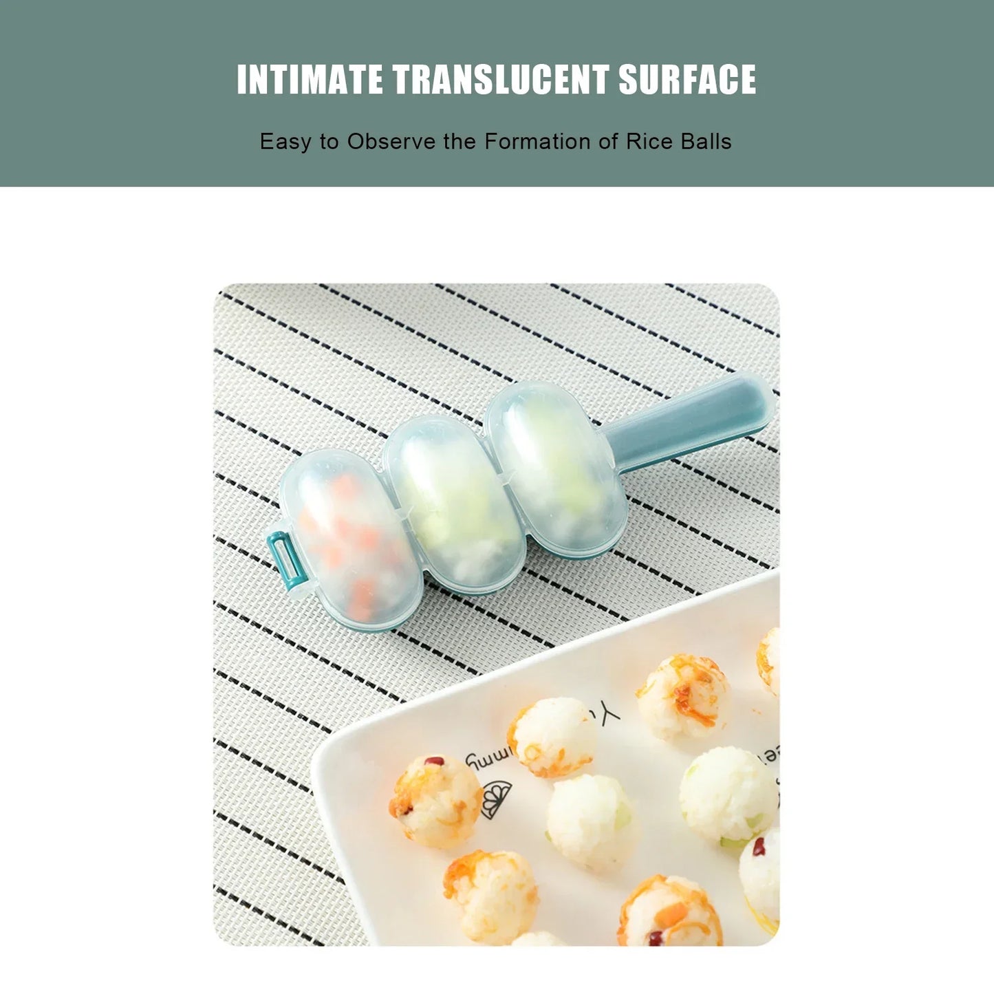 Sushi Rice Ball Mold Shaker Mould DIY Sushi Maker Transparent Cover Spherical Sushi Onigiri Mold Bento Making Mold Kitchen Tools