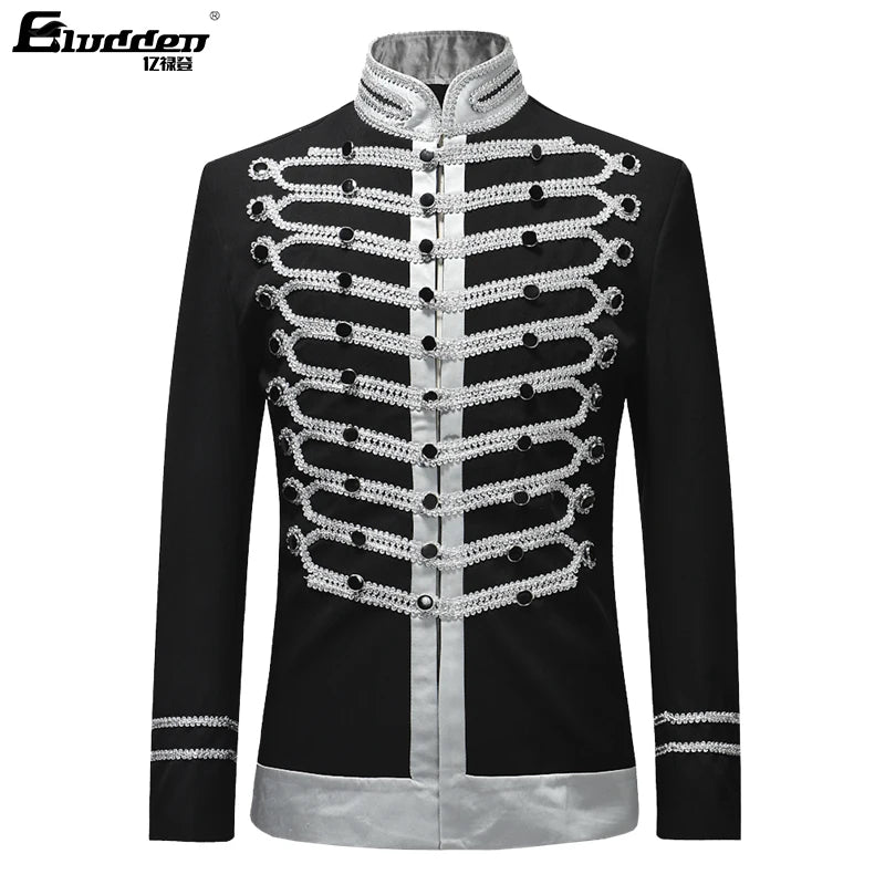 Male Single Breasted Suit Jacket Men Military Stage Suit Fashion Drama costume Party Blazer Men Plus Size/2019 new European and