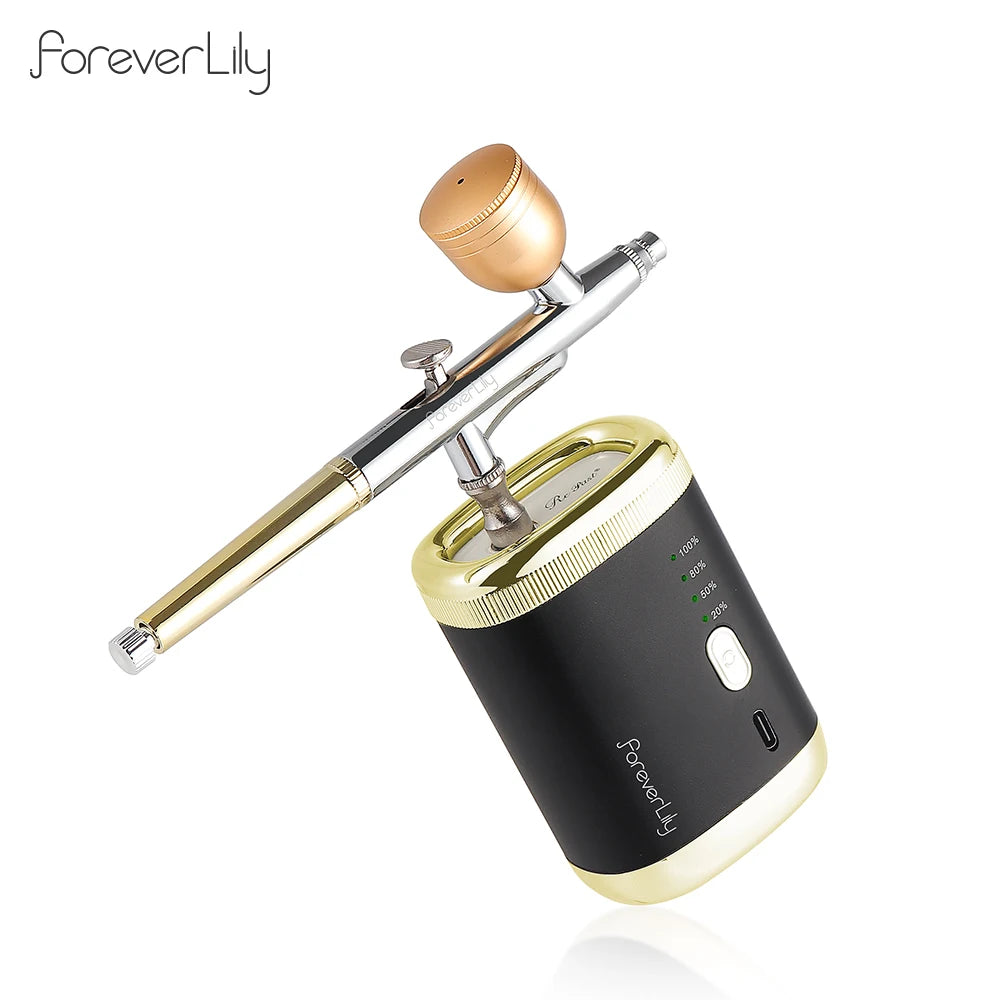 30Psi High Pressure 3 Levels Portable Airbrush For Nails Art Paint Facial Makeup Cake Pastry Painting Hair Dyeing Nano Spray Gun