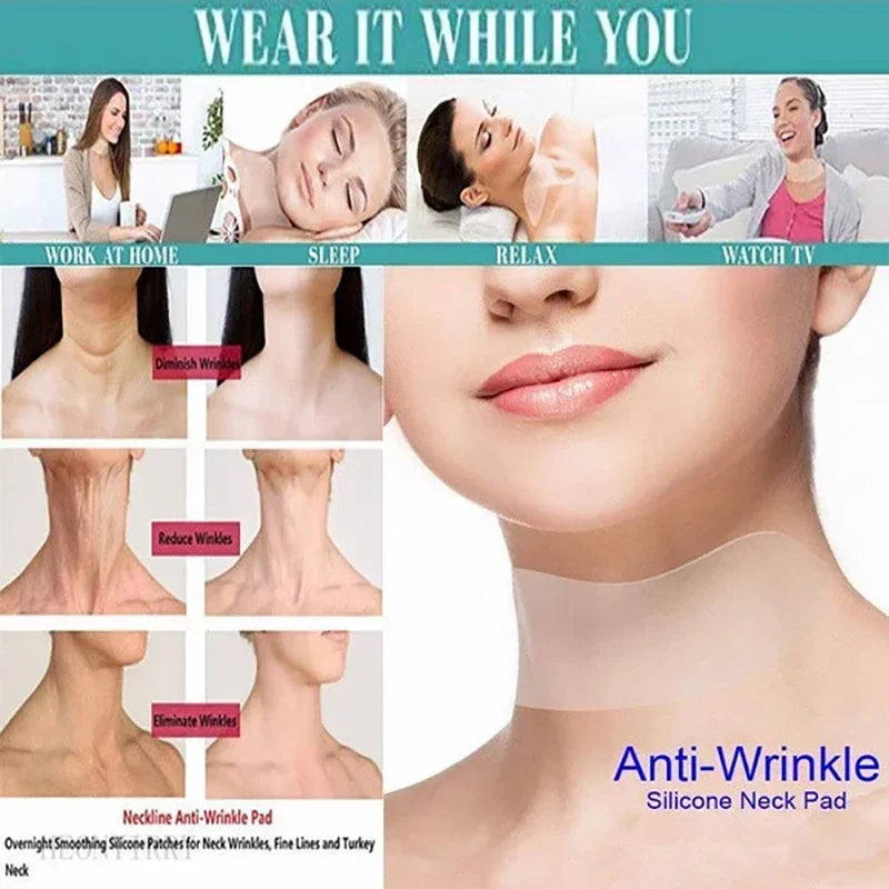 Reusable Silicone Wrinkle Removal Sticker Facial Lifting Strips Set Forehead Neck Line Remover Eye Patches Anti Aging Skin Pads