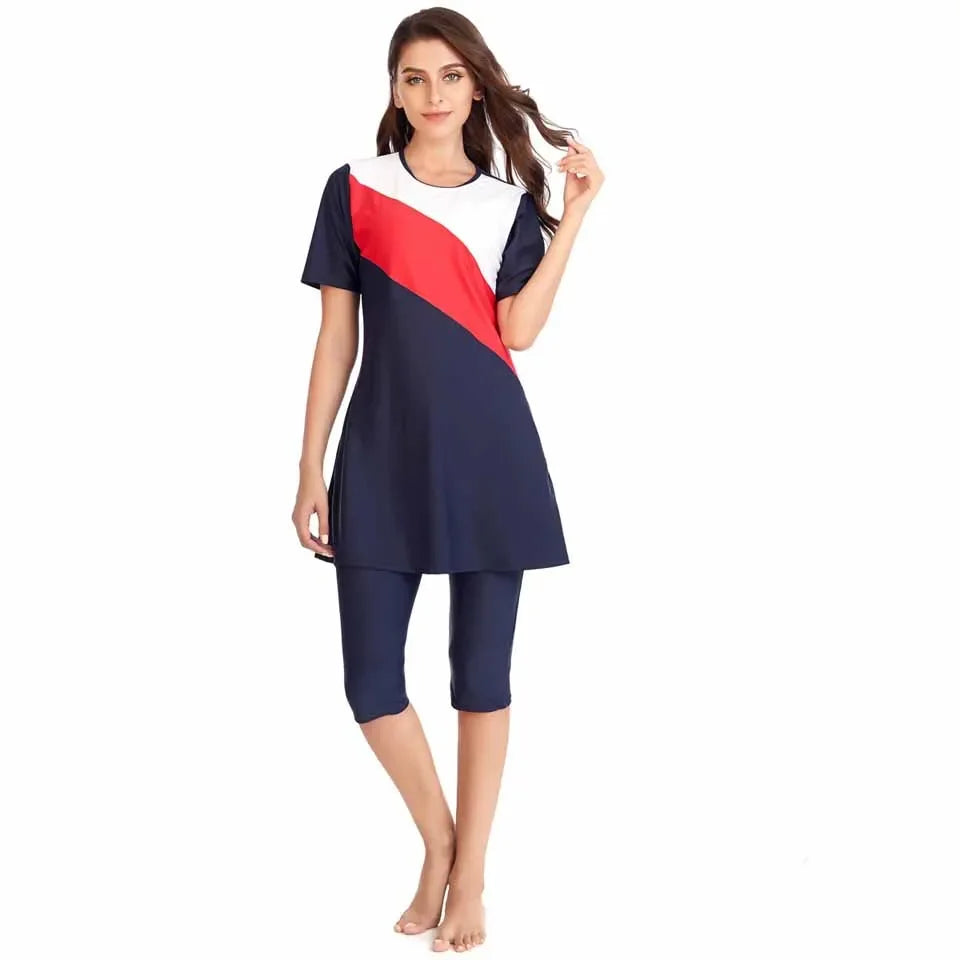 Burkini Muslim Swimwear 2025 Swimming Suit For Women Plain Modest Swimsuit Islamic Clothing Sets Fashion Long Dress Plus Size