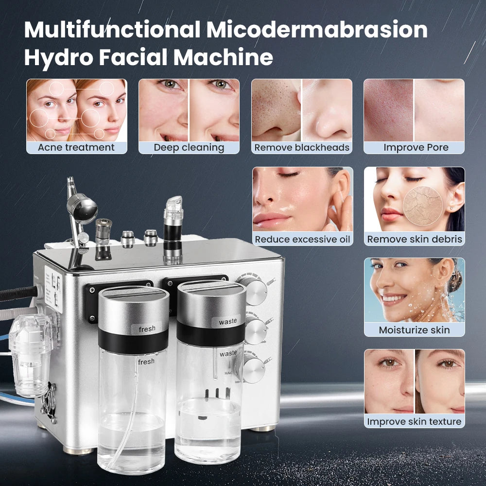 3 In 1 Hydro Dermabrasion Machine Deep Cleansing Machine Facial Clean Dead Skin Removal Spa Facial Microdermabrasion Machine
