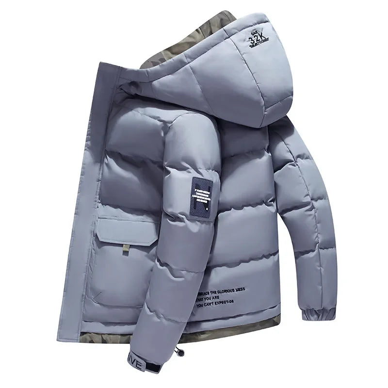 New Winter Men's Jackets Tide Korean Parkas Trend of Padded Thickened Bread Clothing Warm Couples Wear Cotton Coat