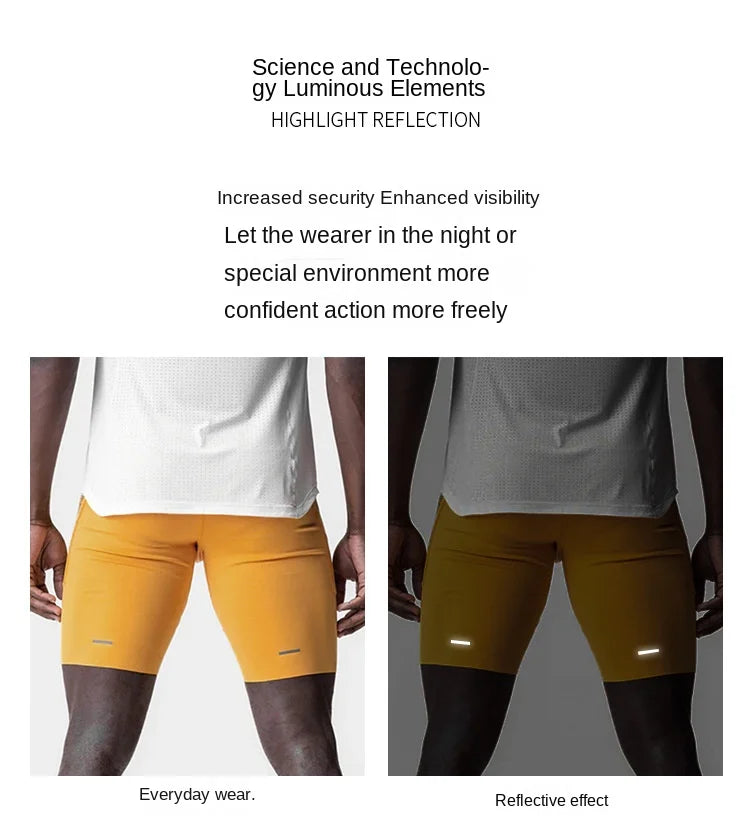 Men's Summer Quick Dry Sports Skinny Slim Stretch Shorts Man Running Gym Fitness Jogger Short Pants Male Bodybuilding Leggings