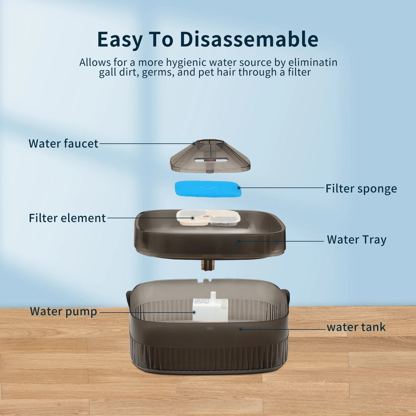 Large-Capacity Pet Water Fountain Large Dog Drinking Bowl with Ultra-Quiet Pump for Multiple Cats or Dogs Pet Drinking Dispenser