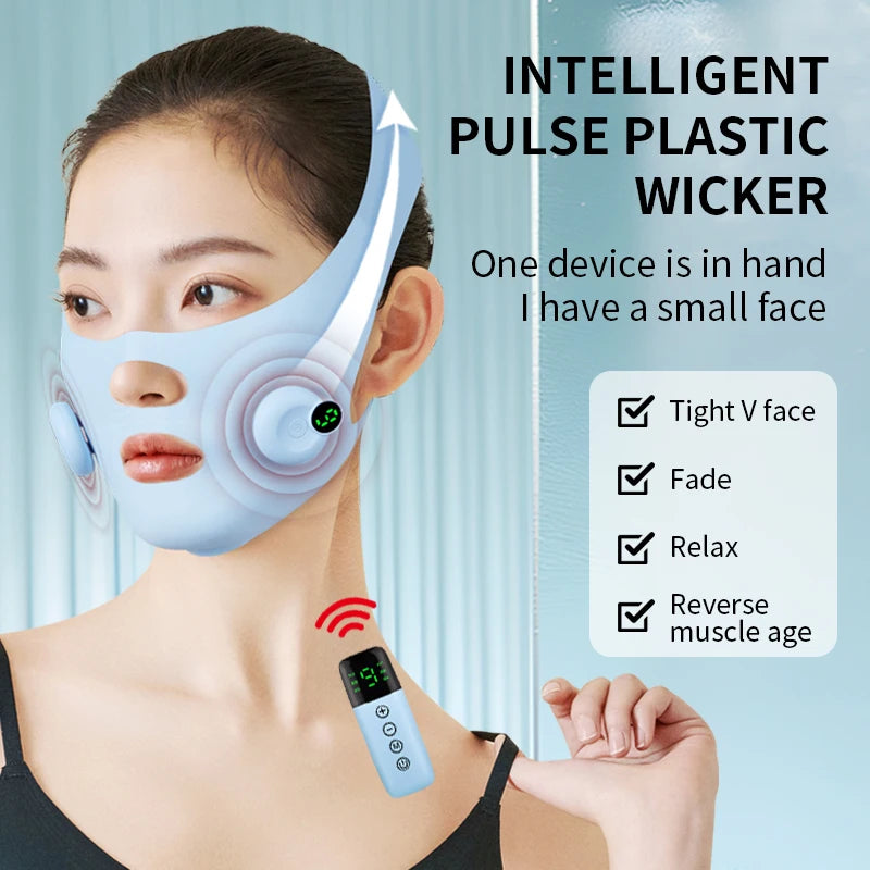 Electric V Face Facial Massager Facial Contouring Beauty Device EMS Microcurrent Skin Lifting Slimming Chin Shaping Massager