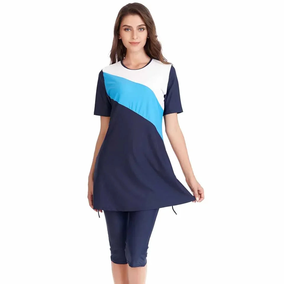 Burkini Muslim Swimwear 2025 Swimming Suit For Women Plain Modest Swimsuit Islamic Clothing Sets Fashion Long Dress Plus Size