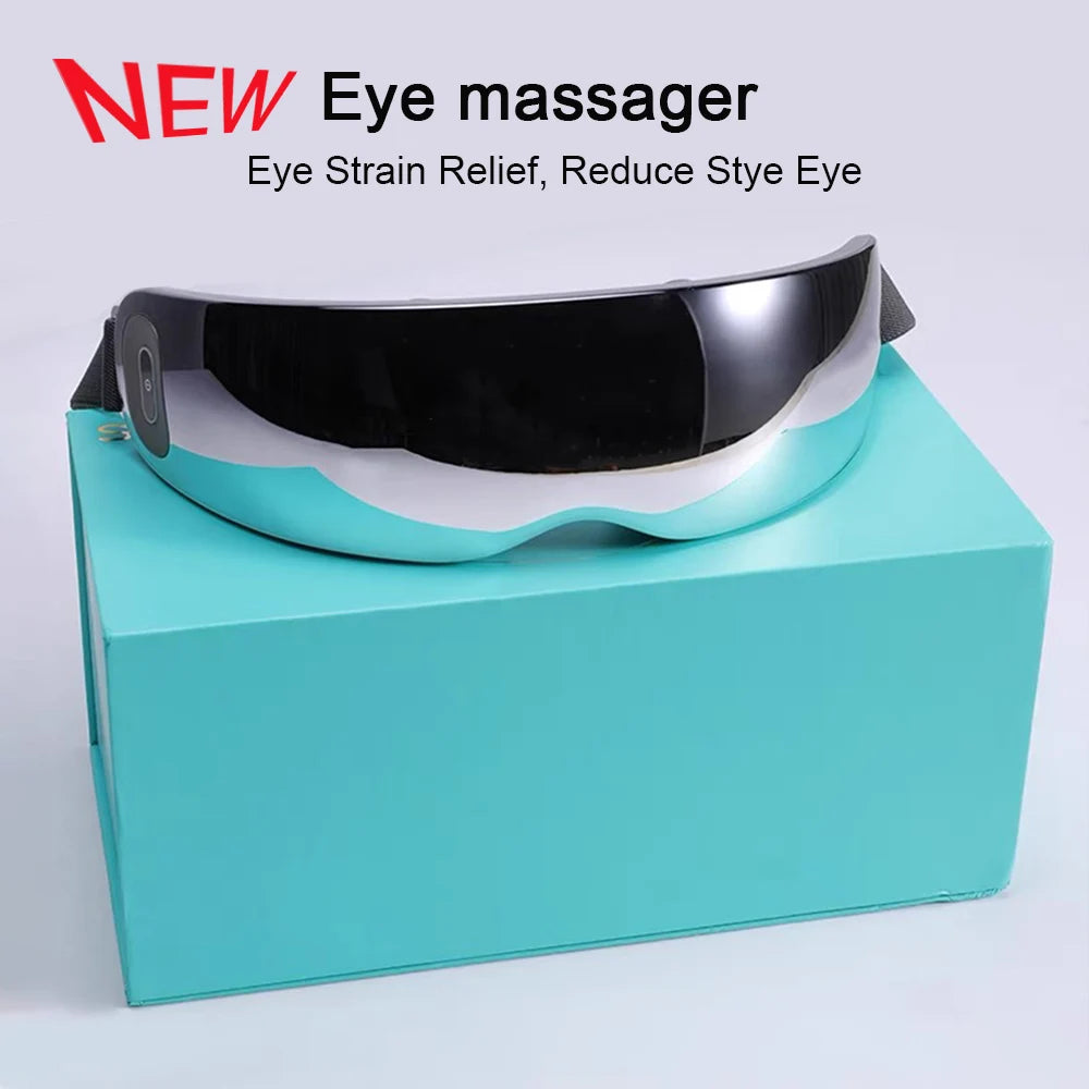 Super Relax Eye Massage Device Improve Sleeping Heating Vibration Eye Massager With 12 Massage Heads Fatigue Relieve Eye Care