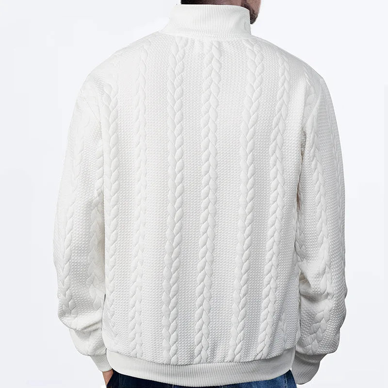 2024 New Knit Sweatshirts Men Fashion Half Zipper Stand Collar Casual Hoodies Male Patchwork Sport Knitted Hoodie Sweatshirt Man