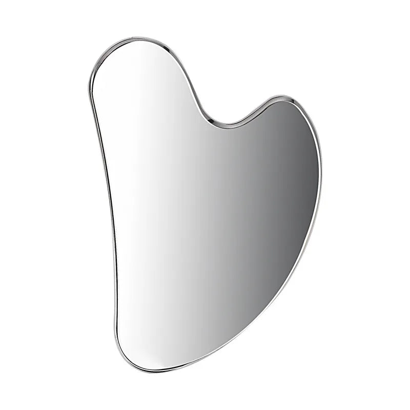Facial Stainless Steel Scraper Massage Mushroom Gua Sha Tool Face Lift Anti-Aging Skin Tightening Cooling Metal Reduce Puffiness