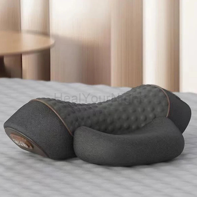 Electric Neck Massage Pillow Heating Vibration Neck Massager Back Cervical Traction Relax Sleeping Memory Foam Spine Support