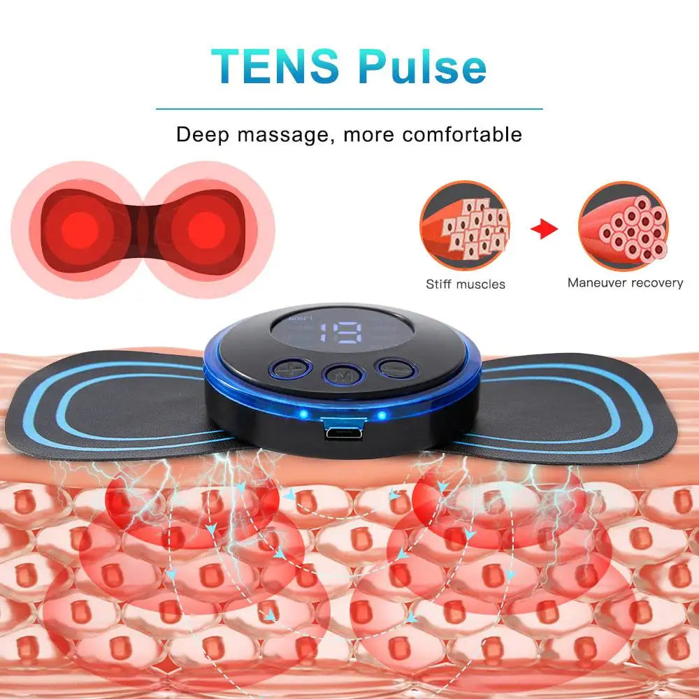 Neck Massager EMS Muscle Stimulator Electric Cervical Massage Patch Low Frequency Pulse Massage Pads Pain Relief Relaxation Tool