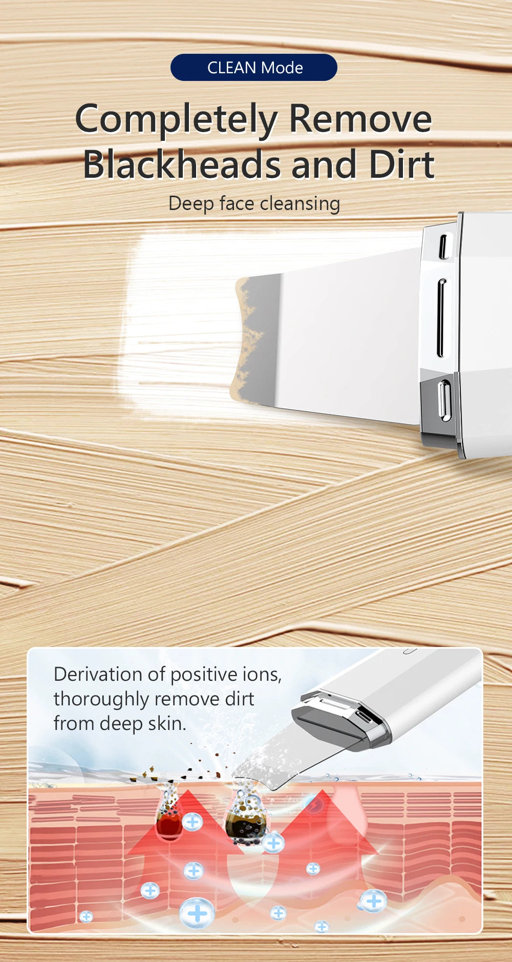 ANLAN Ultrasonic Skin Scrubber Ion Deep Face Cleaning 45℃ Heat EMS Facial Lifting Ultrasonic Cleaner Peeling Skin Care Device