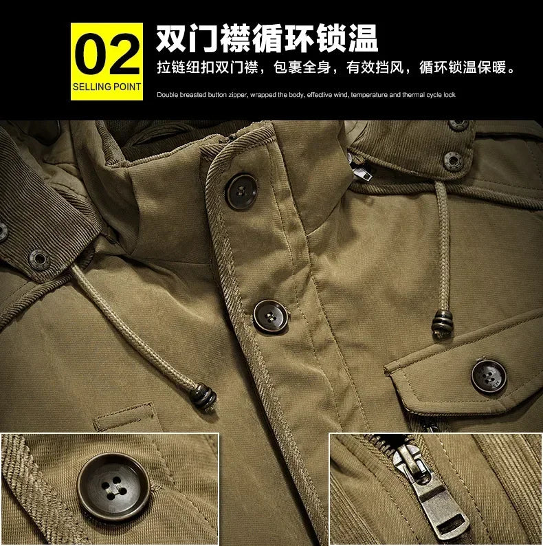 New Parka Men Coats Winter Jacket Men Thicken Hooded Waterproof Outwear Warm Coat Casual Mens Jackets Overcoat Fur Thick coats