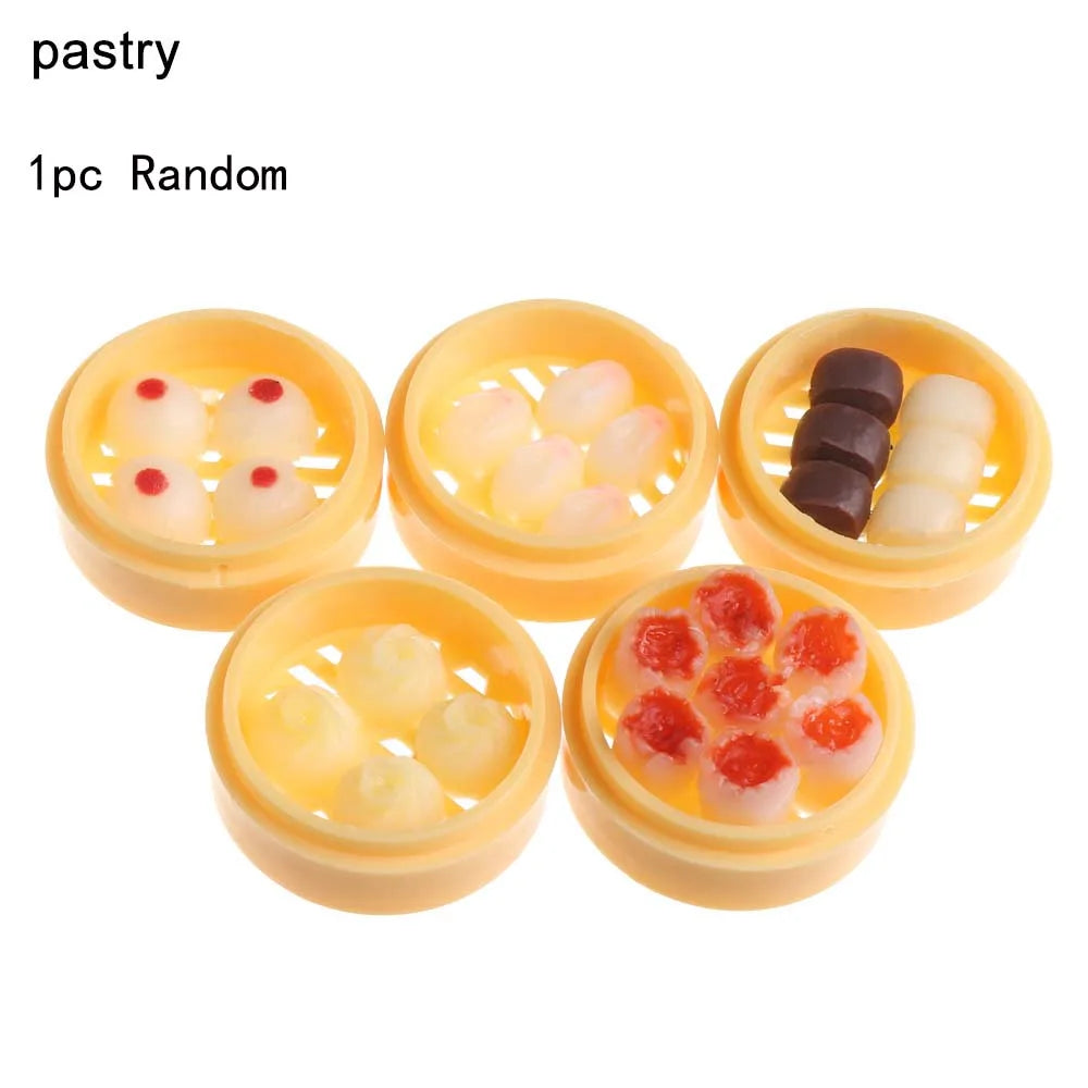 Miniature Dollhouse Chinese Rice Pastry Casserole Noodles Dessert Kitchen Toy Fake Food for 1/6 Doll Toys Dollhouse Decoration