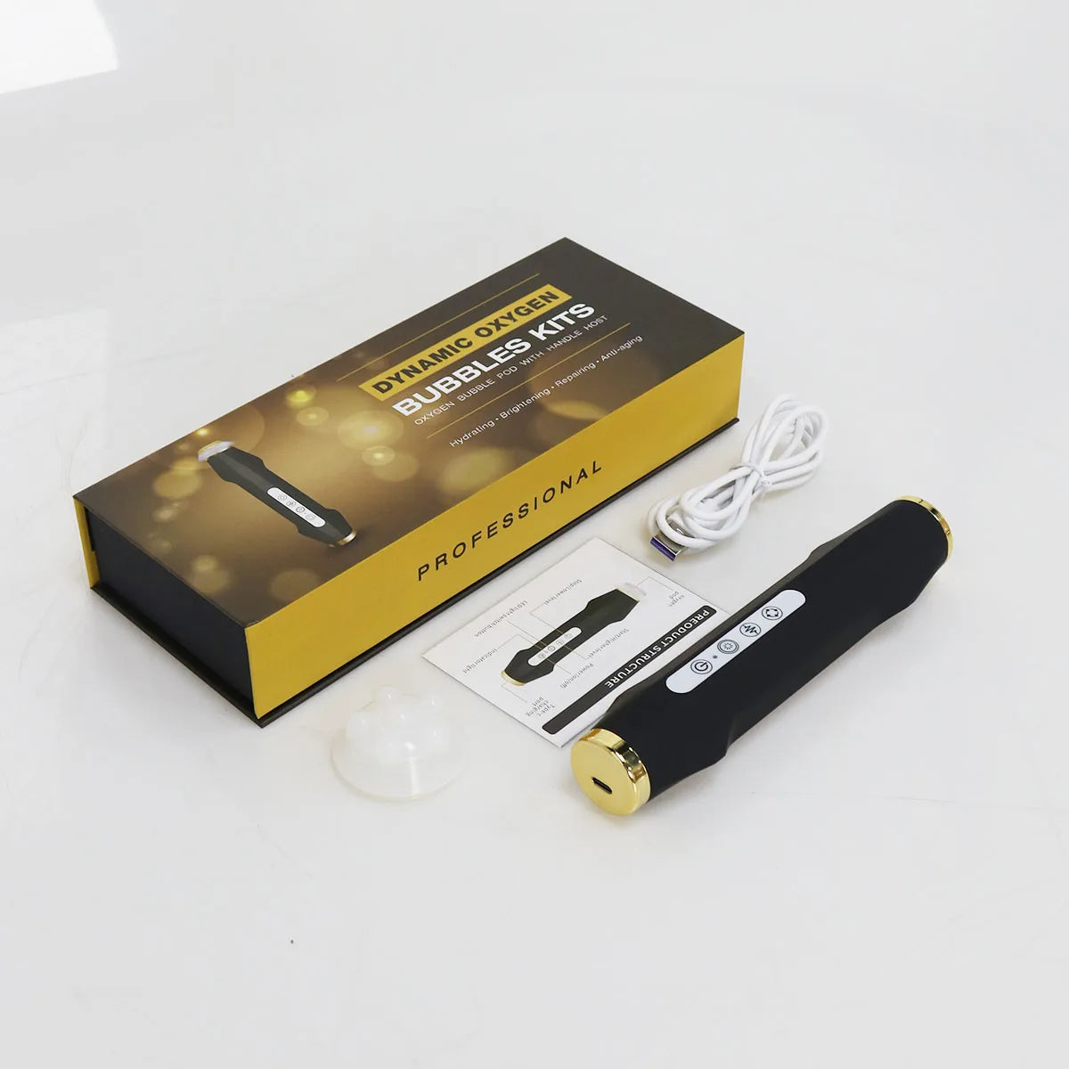 NEWGAGA Portable CO2 Oxygen Bubble Pen Rechargeable Facial Cleaning Machine Serum Input Pen Anti-aging Skin Care Beauty Device