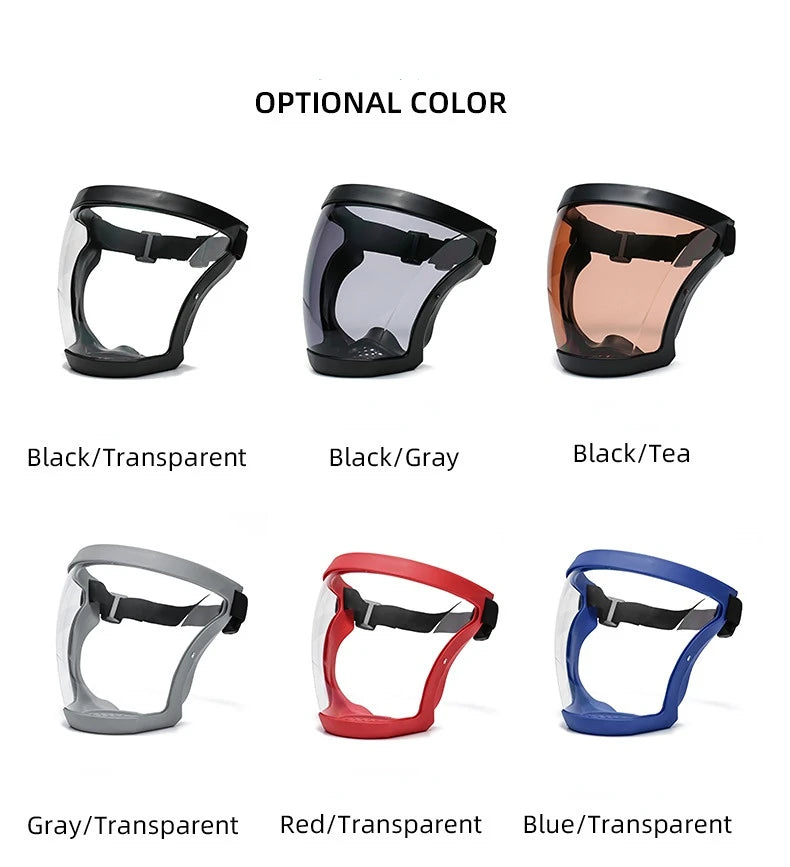 Transparent Security Protection Shield Full Face Shield for Kitchen Tools Oil-splash Proof Moto Cycling Windproof Glasses Mask