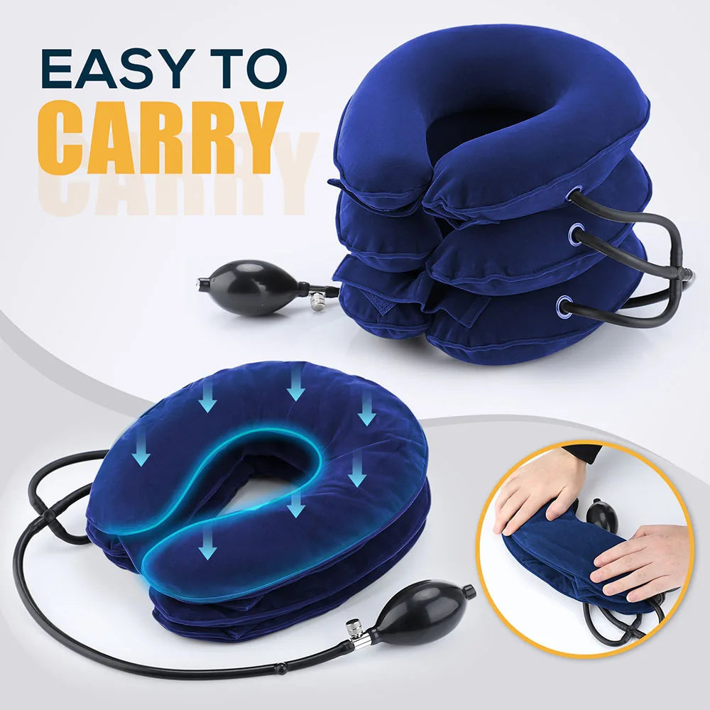 Dropshipping Inflatable Cervical Retractor Neck Massager Air Cervical Traction Neck Stretching Brace Soft Neck Cervical