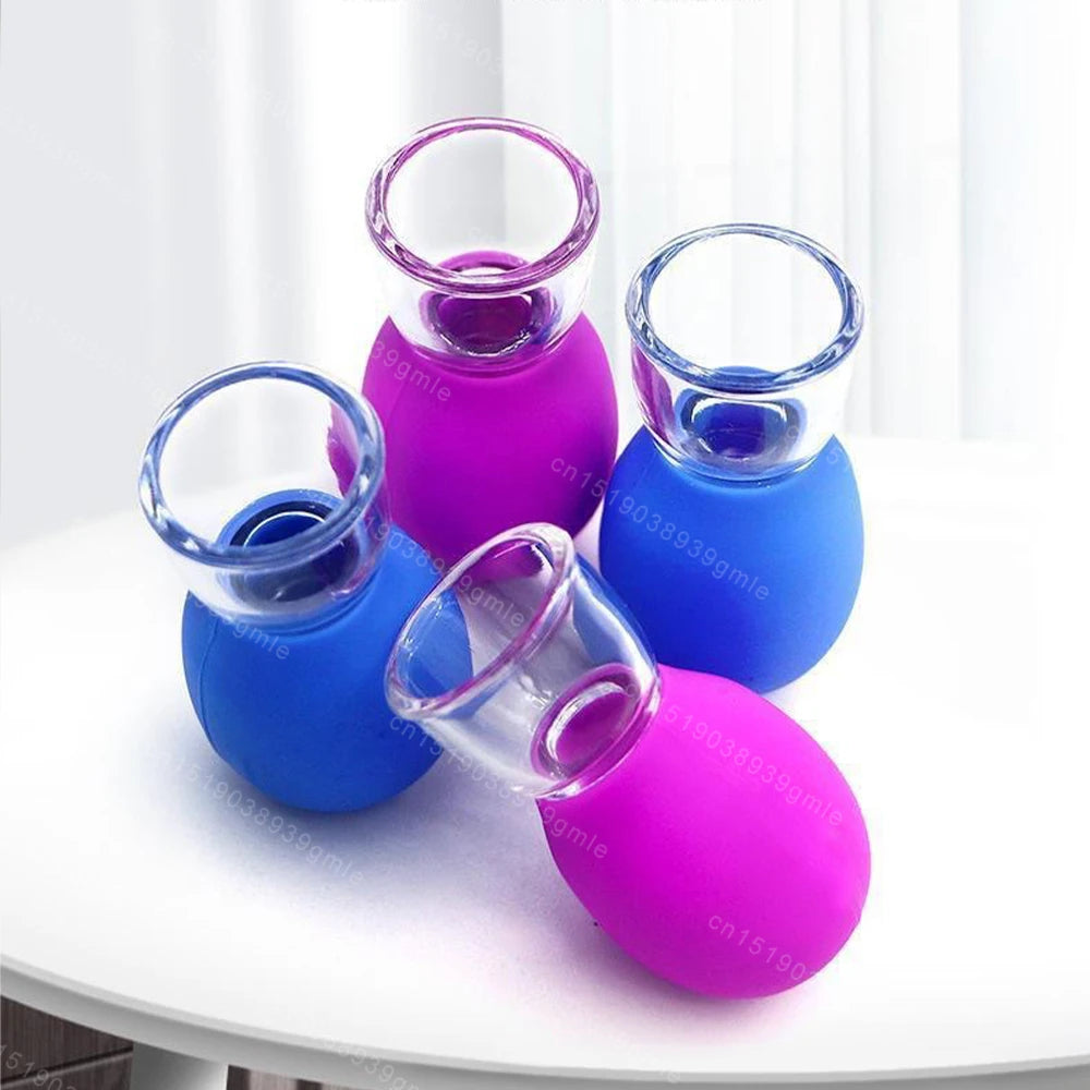 Facial Massage Cups Rubber Vacuum Cupping Skin Lifting Anti Cellulite Massager for Face Pvc Body Cups Skin Scraping Massage Jar