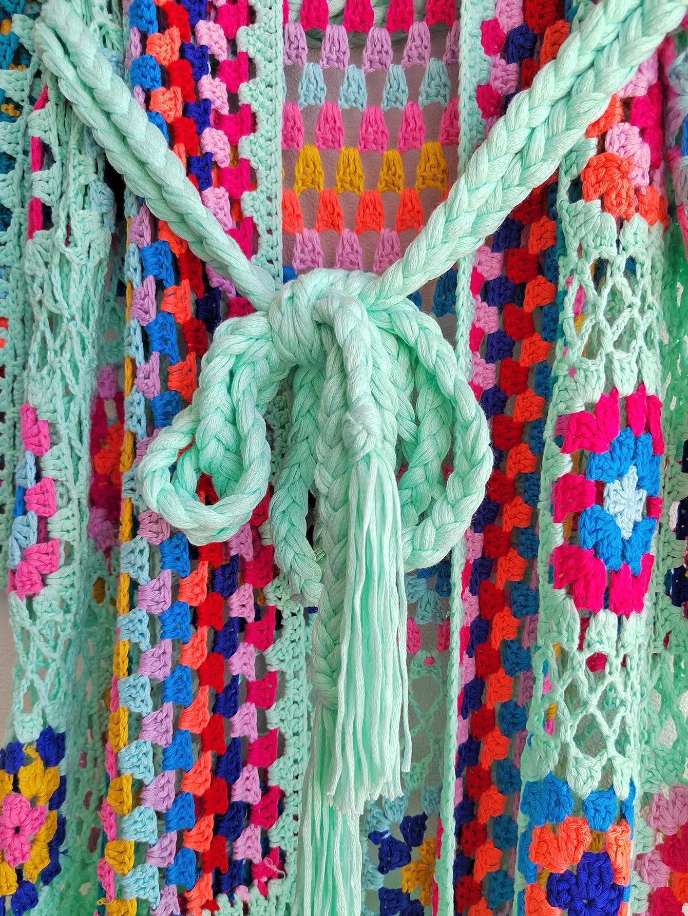 Crochet Knitted Women Cardigan Cover Ups Tassel Plaid Long Coat Bohemian 2023 Summer Beach Bikini Covers Sexy Hook Vestidos