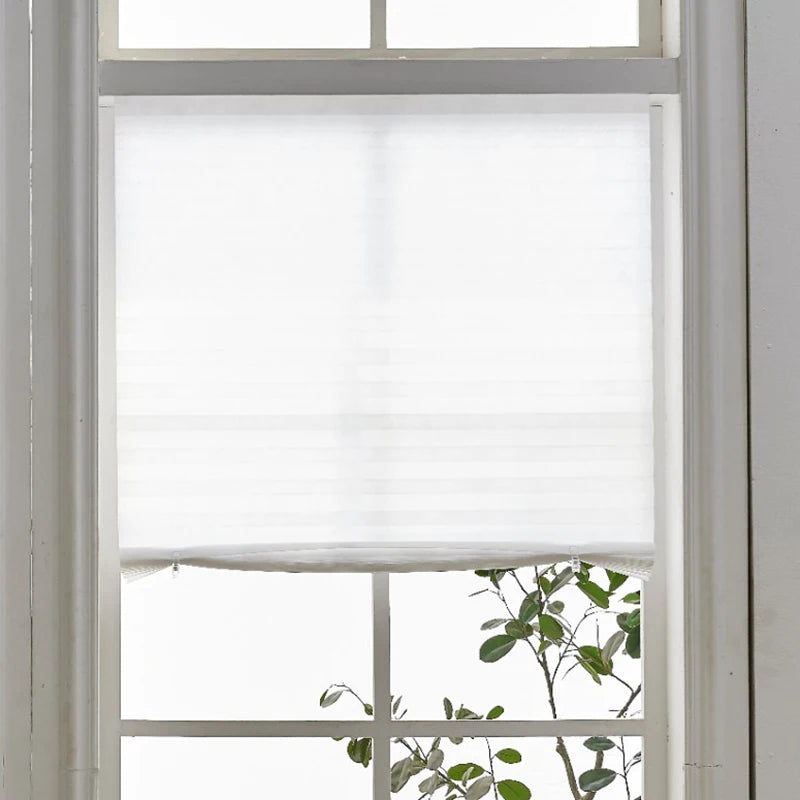 1pc Self-Adhesive Curtains Non-Woven Pleated Blinds Folding Curtains For Kitchen Balcony Bedroom Shades Blackout Curtains