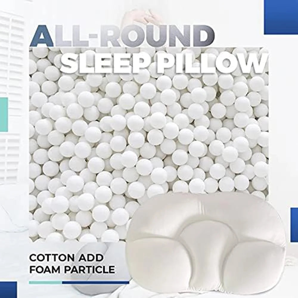 Neck Massager Cervical Neck Traction Pillow for Sleeping, Deep Sleep Foam Particles Pillow- Side Sleeper & Back Pillows for Beds