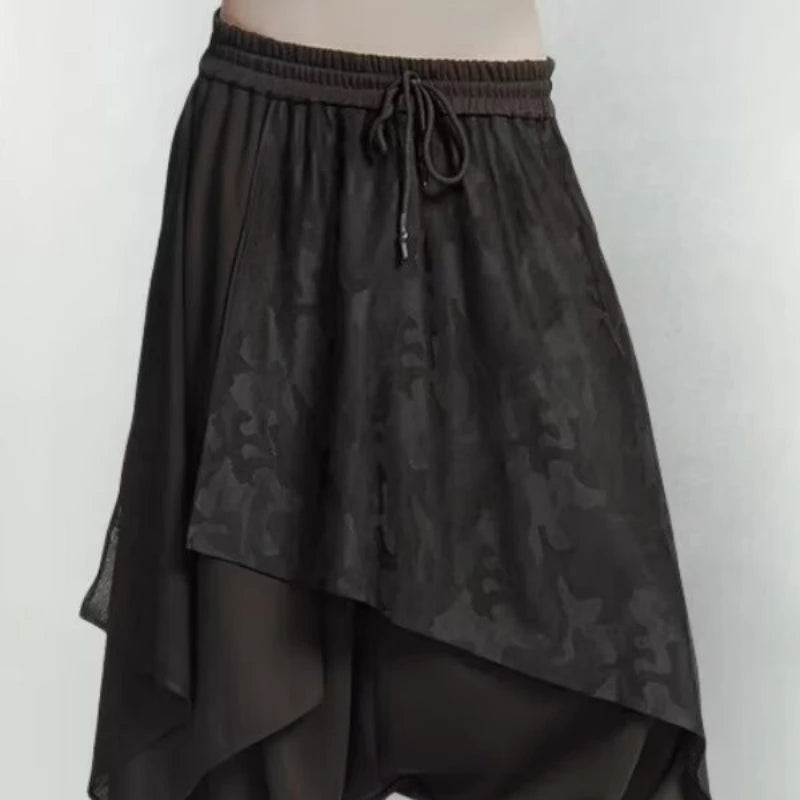 Vintage Trousers Women Men Neutral Loose Culottes y2k Gothic Wide Leg Pants Skirt New Oversize Harajuku Japanese Creative Pants
