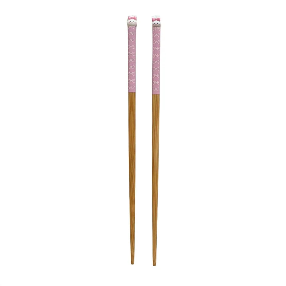 Kawaii Bunny Chinese Chopsticks Cute Wooden Korean Style Japanese Sushi Chopstick For Kids Adult Tableware Kitchen Accessories