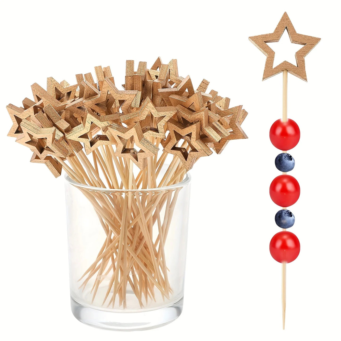 50PCS/pack Disposable Bamboo Sticks Party Decoration Kitchen Gadgets Convenient Easy To Use Health Household Products 12cm