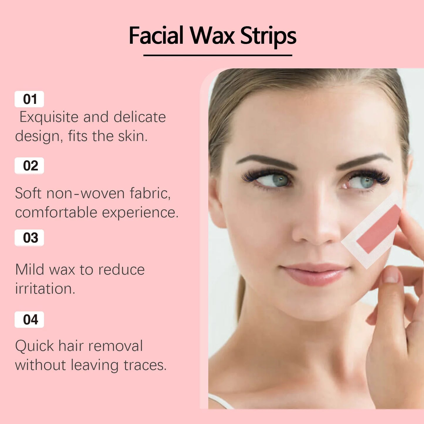 Facial Wax Strips for Face Ready to Use Lip Eyebrow Leg Arm Body Hair Removal Summer Depilation Clean Waxing Wipe Sticker Papers