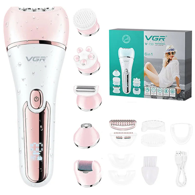 Original VGR Electric Women Epilator Female Shaver Leg Body Hair Removal Lip Chin Depilatory Lady Bikini Trimmer Facial Hair Re