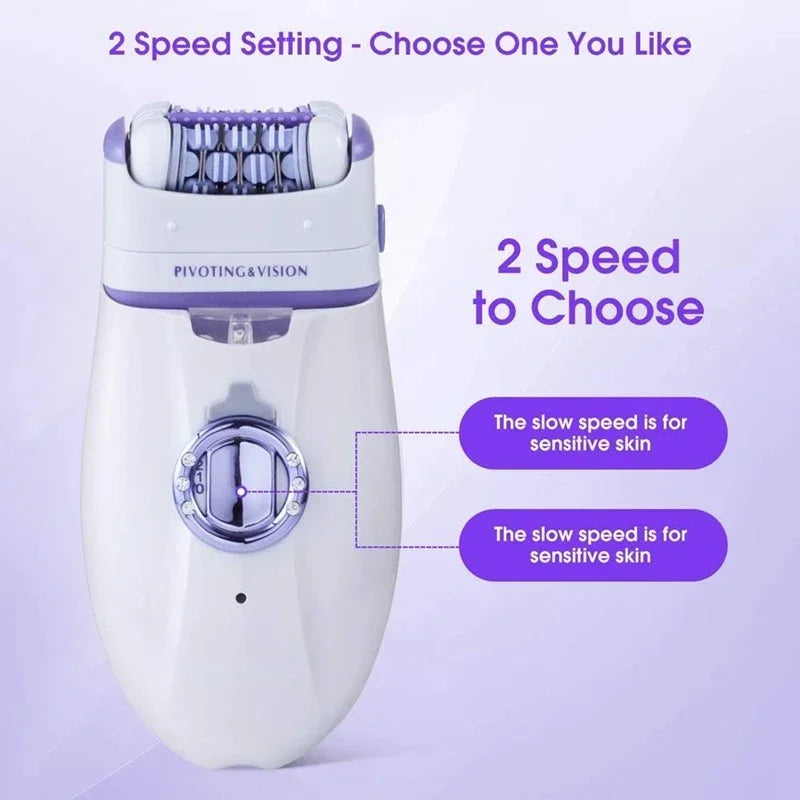 3in1 Electric Women Epilator Female Shaver Leg Body Hair Removal Lip Chin Depilatory Lady Bikini Trimmer Facial Hair Remover