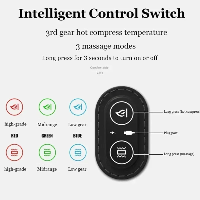 Electric Neck Massage Pillow Heating Shiatsu Vibration Neck Massager Back Cervical Traction Shiatsu Memory Foam Spine Support