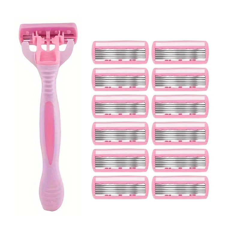 Women's 6-layer safety razor blade for facial/leg/armpit/bikini line beauty hair removal shaver