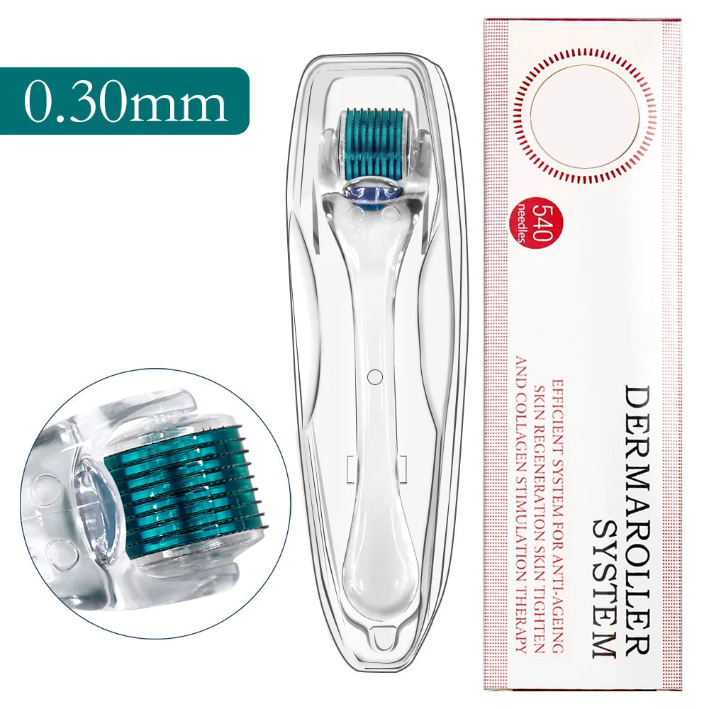 Professional 540 Needles Derma Roller Micro Face Roll Tool For Skin Facial Beauty Hair Beard Scalp Micro Needle Face Roller