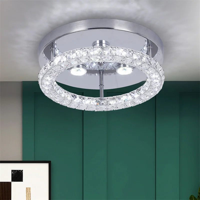 Modern K9 Crystal Chandelier Led For Dining Room Stainless Steel Ceiling Lamp Light Fixture Kitchen Lustres Luminaire Pendant