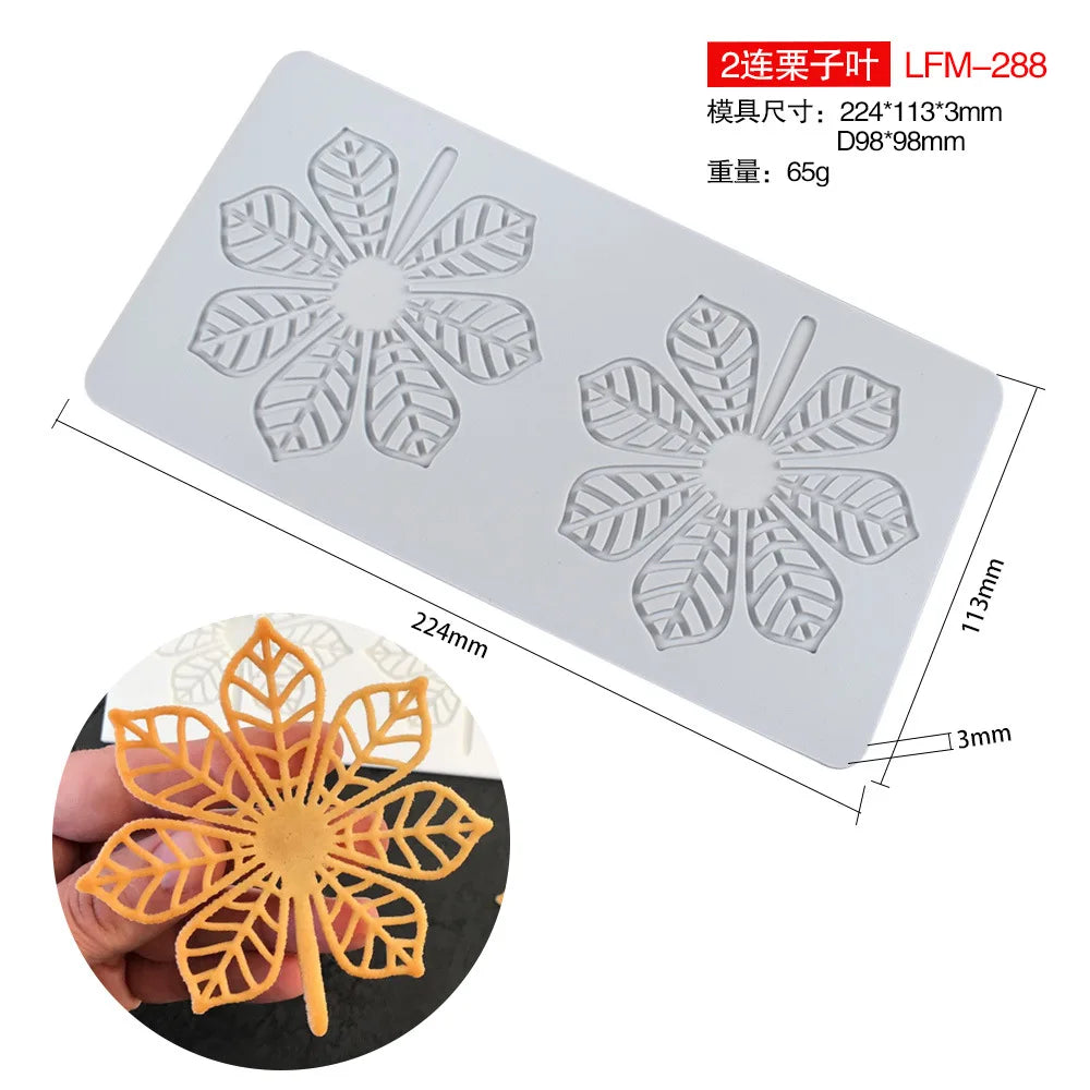 Various Leaf Butterfly flower Silicone Cake Lace Mold Snowflakes deer Shape Fondant Mold Cake Decorating Tool kitchen bakeware