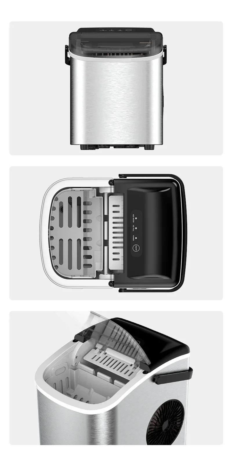 Electric Ice maker for Bar Home Kitchen Office bullet cylindrical Cube Maker via Scoop Automatic mini ice making Machine