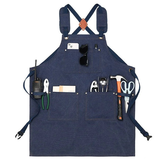 Thickened Canvas Apron Wholesale Cross-border Kitchen Garden Tools Apron Gardening Outdoor Storage Work Apron