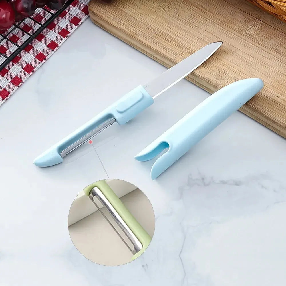 Two in One Peeler Stainless Steel Fruit Peeler Kitchen Knife Double Ended Melon Peeler Kitchen Cooking Tool