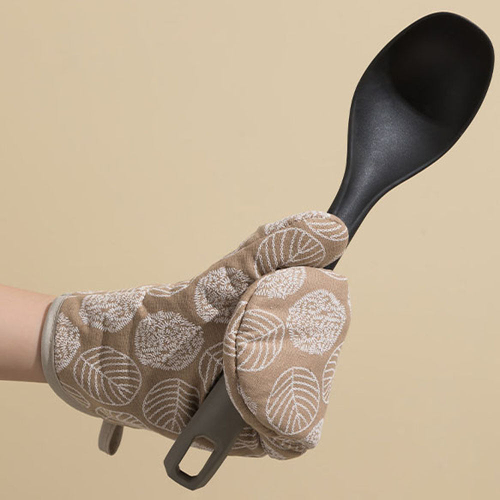 2 Pieces Thick Heat Resistant Gloves, Microwave Oven Gloves, Anti-scalding Printed Gloves Kitchen Baking Oven Gloves