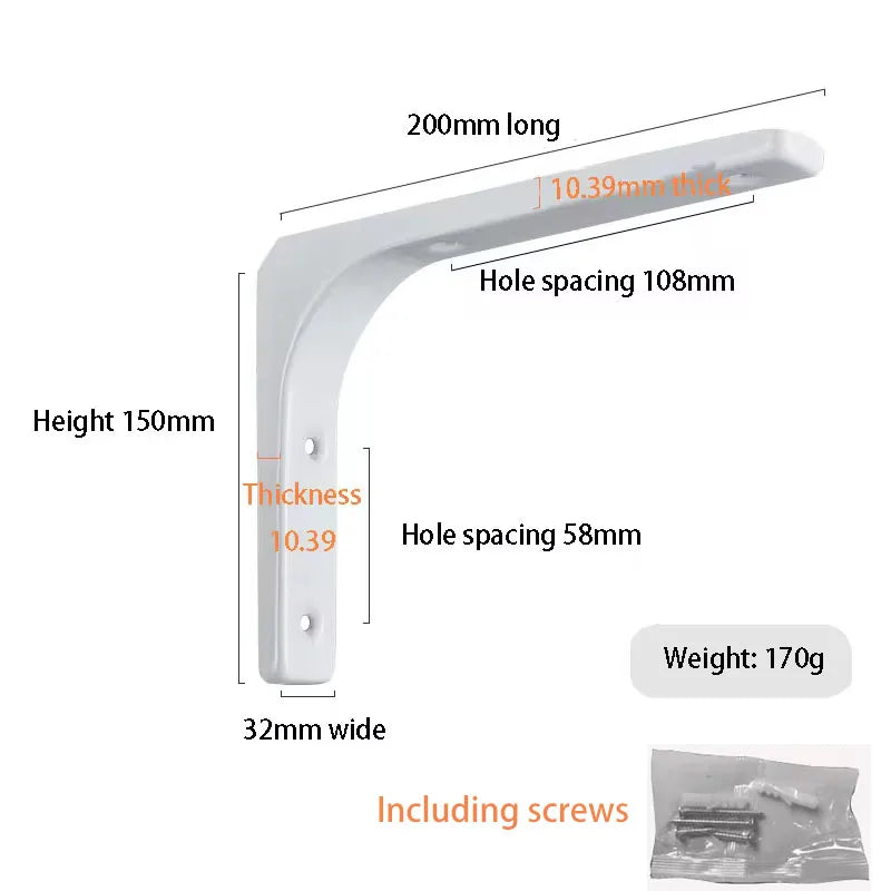 Floating Shelf Brackets Black and White Shelves for Shelves Wall Storage Kitchen Stand Bracket Support Hardware Home Improvement