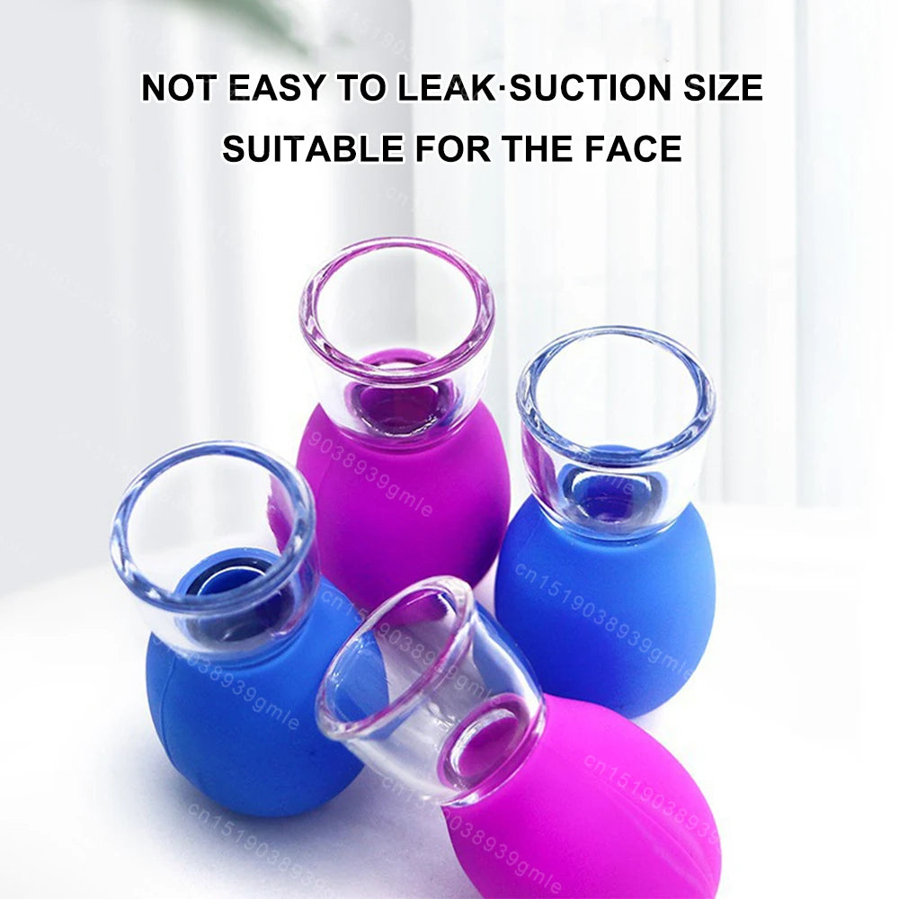 Facial Massage Cups Rubber Vacuum Cupping Skin Lifting Anti Cellulite Massager for Face Pvc Body Cups Skin Scraping Massage Jar