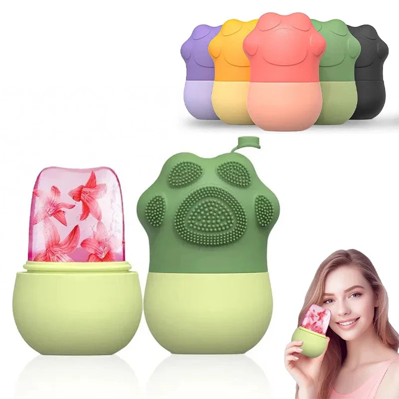 Silicone Ice Face Roller Facial Cube Roller Trays Beauty Lifting Massage Ball Contouring Treatment Reduce Acne Skin Care Tool