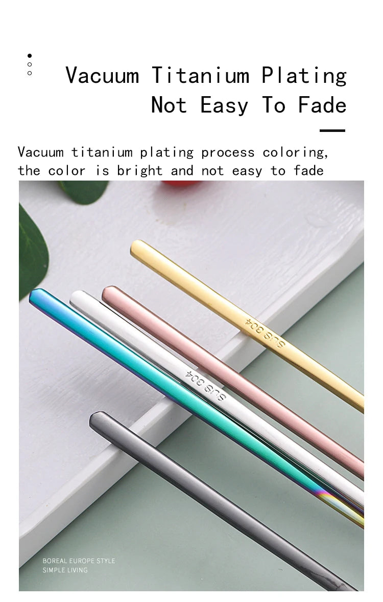 304 Stainless Steel Long Handle Stirring Spoon Coffee Tea Ice Spoon Bar Tableware Fashion Kitchen Tool Seasoning Mixing Dessert