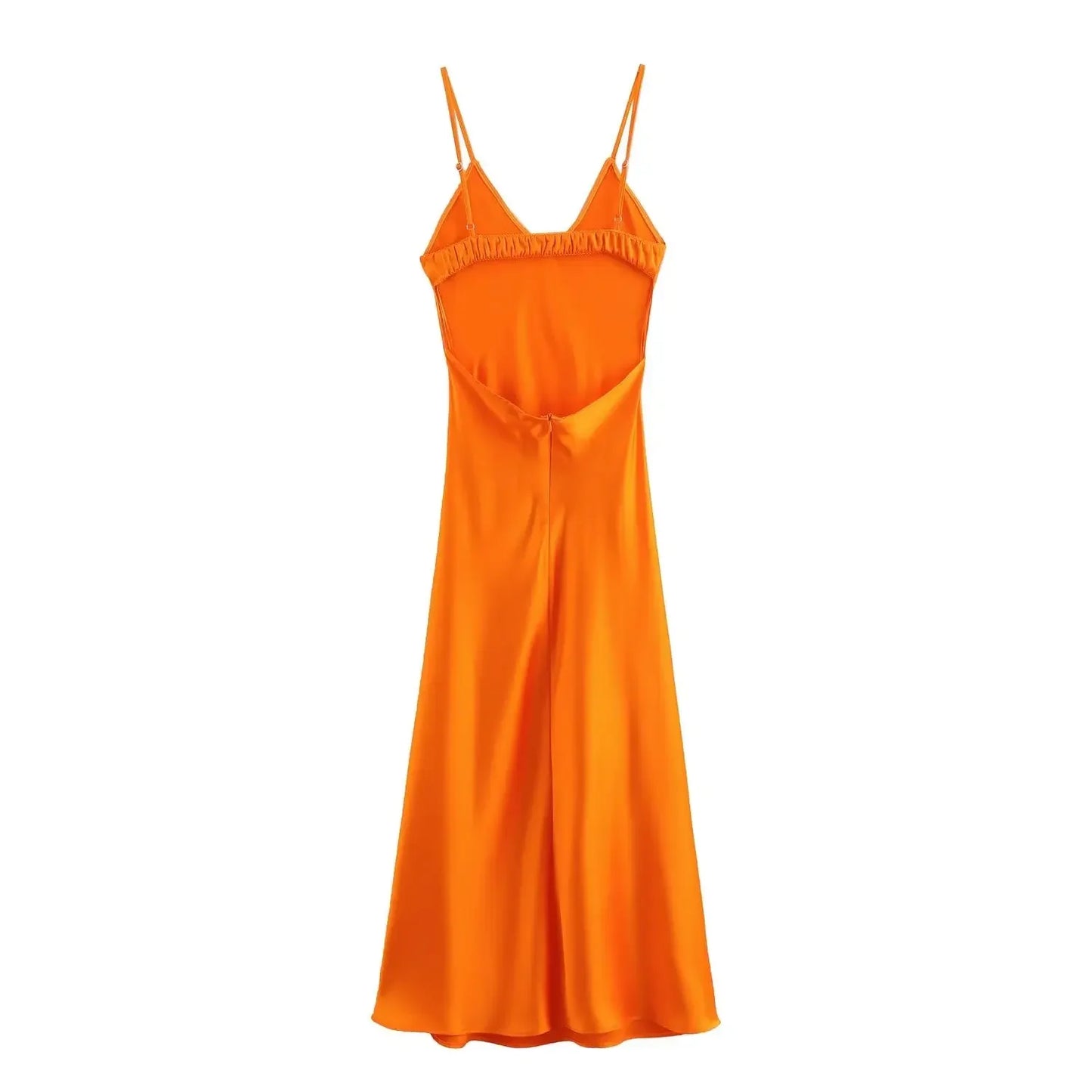 Women Fashion Summer New Sleeveless Underwear Style Backless V-Neck Sling Long Dress Chic Female French Elegance Evening